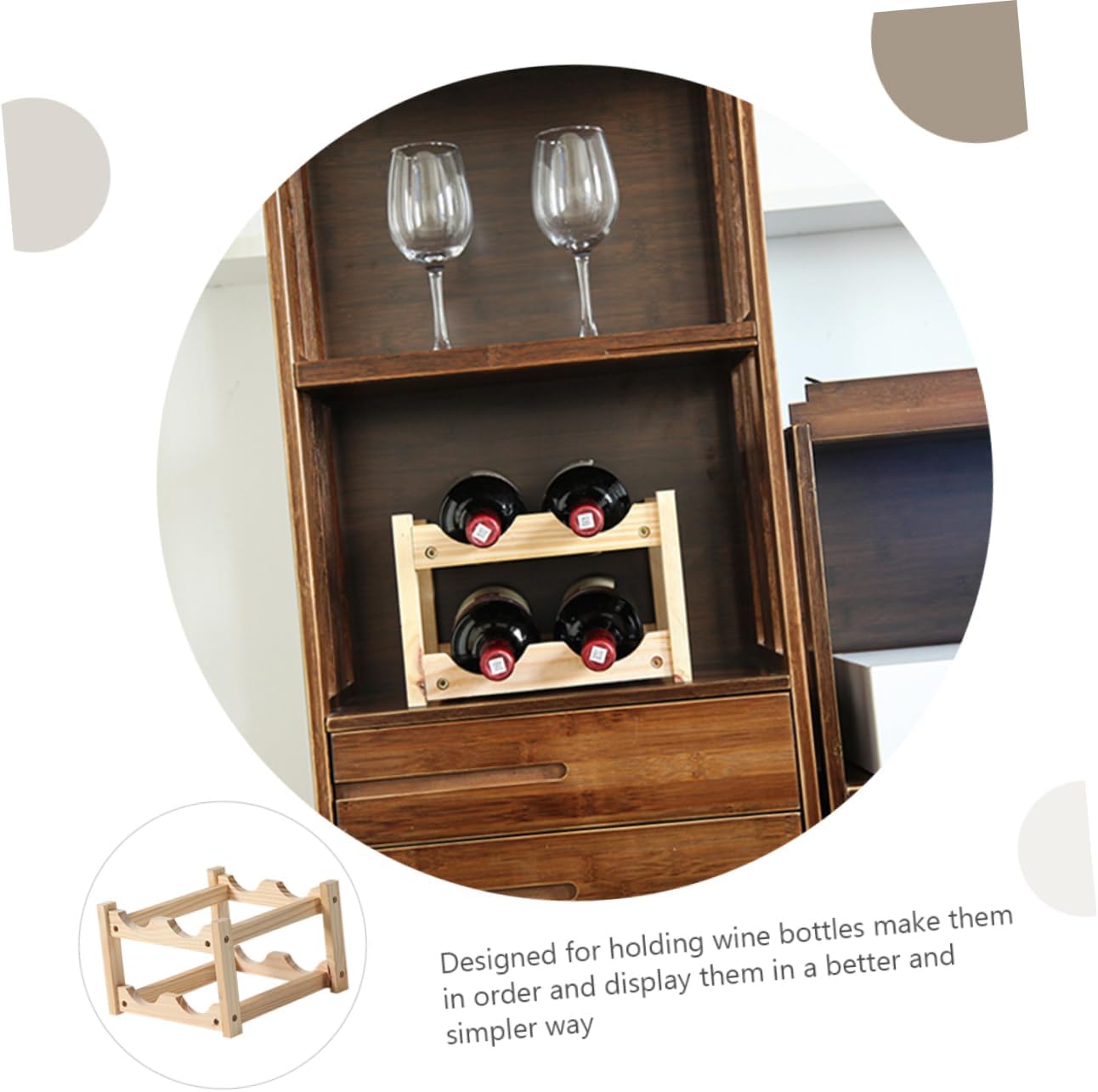 MAGICLULU Stackable Wine Display Rack for Living Room Bar