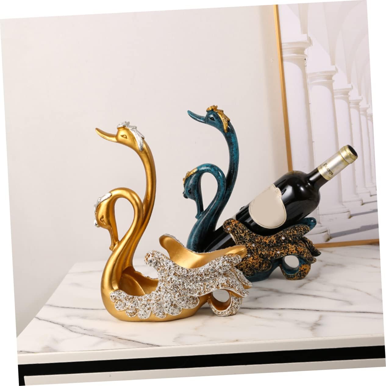 Veemoon Swan Wine Holder Resin Tabletop Rack