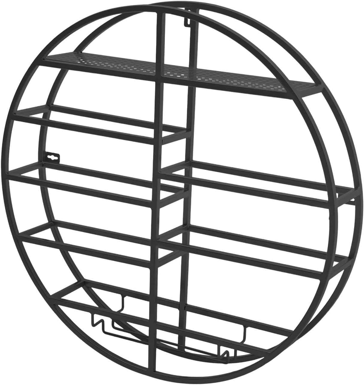 FOGGBET 4 Tier Metal Wine Rack with Glass Track