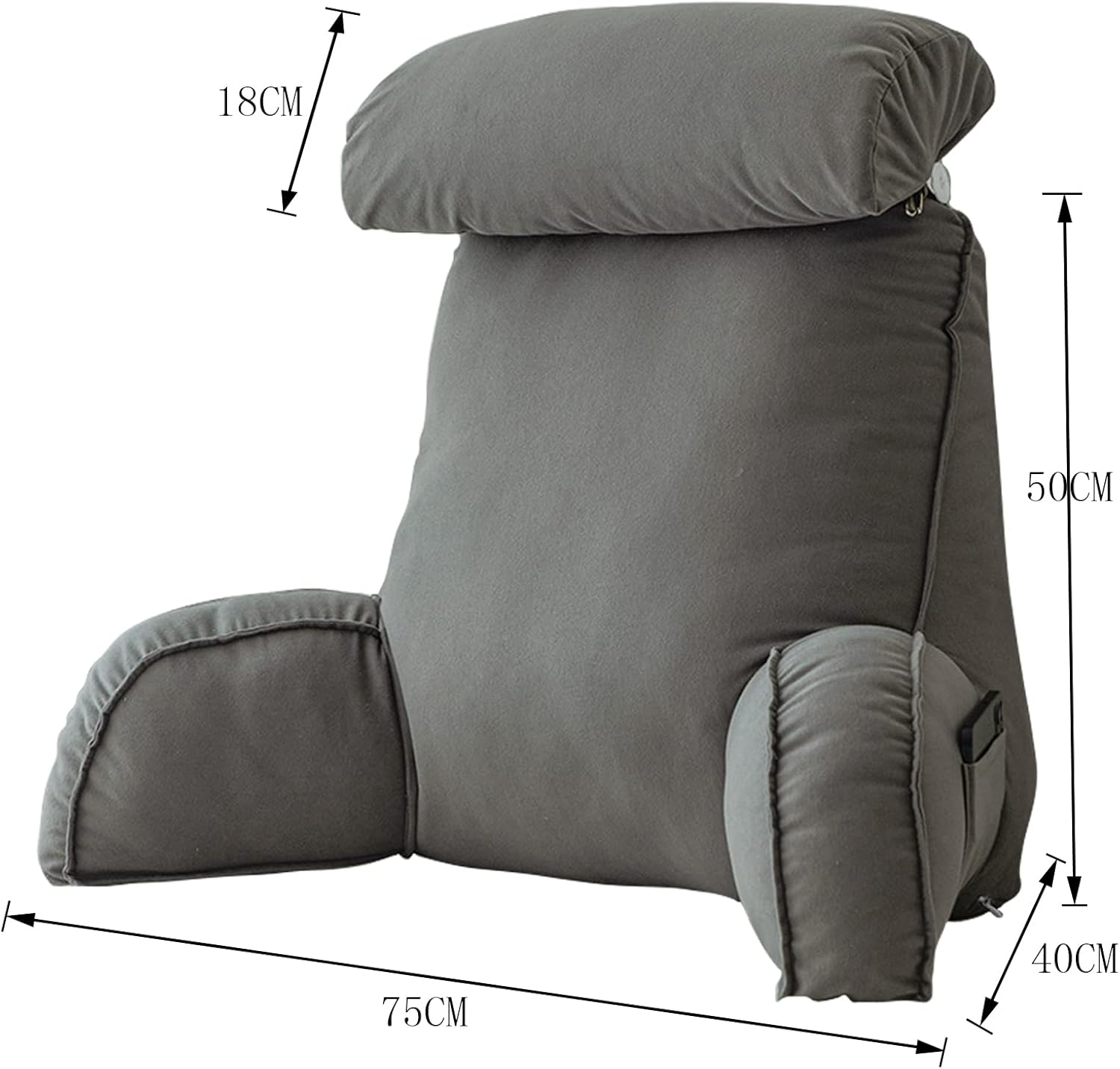 SARUEL Reading Pillow with Arm Support and Detachable Neck Roll 1