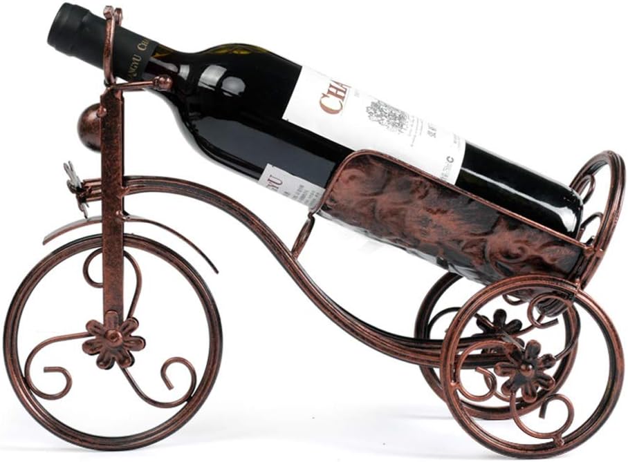 ZRCWW Metal Wine Bottle Holder Rack Tricycle Design