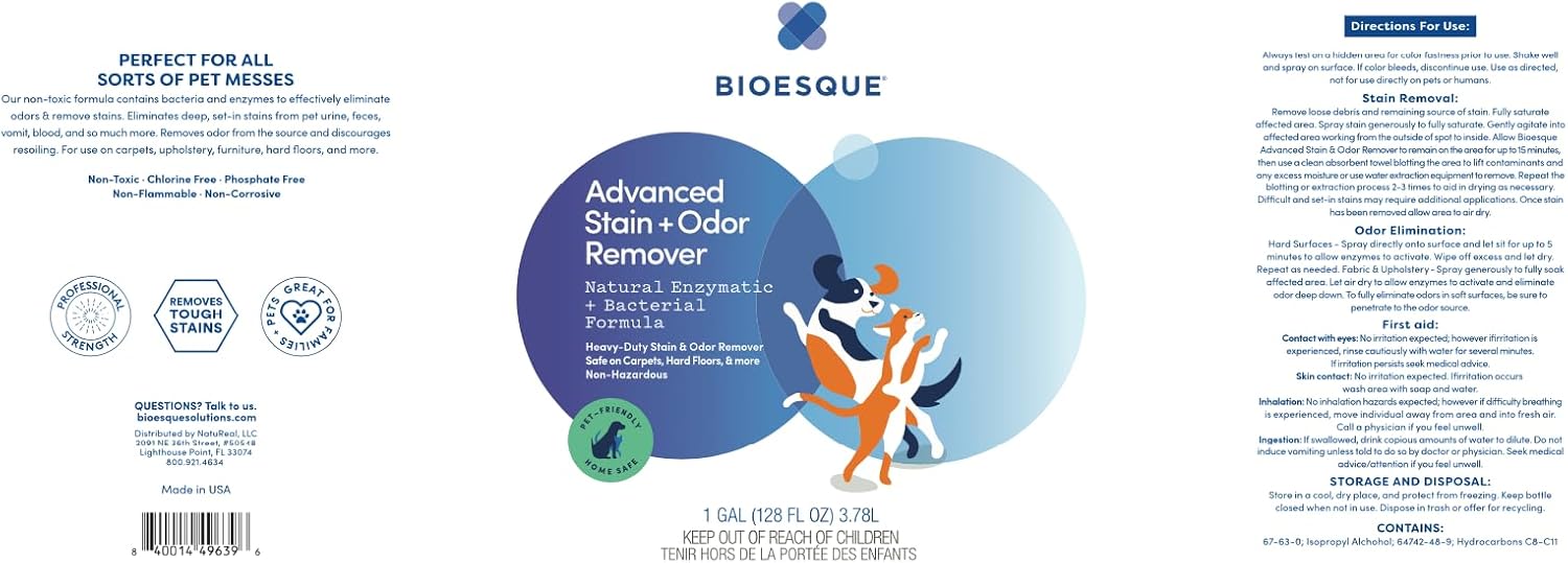 Bioesque Advanced Stain Odor Remover 1 Gallon Pack of 4 1