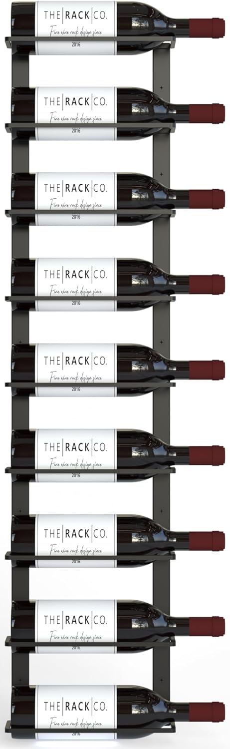 TheRackCo Wall Series - 9 Bottle Wine Rack with Opener