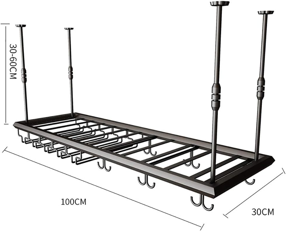 Adjustable Height Metal Wine Glass Frame Ceiling Rack