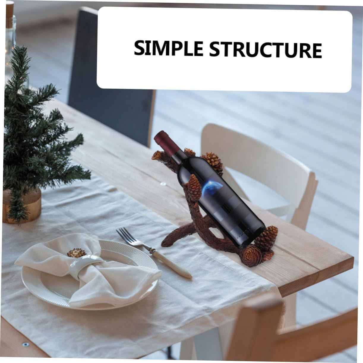 SHOWERORO 1pc Single Bottle Resin Wine Rack