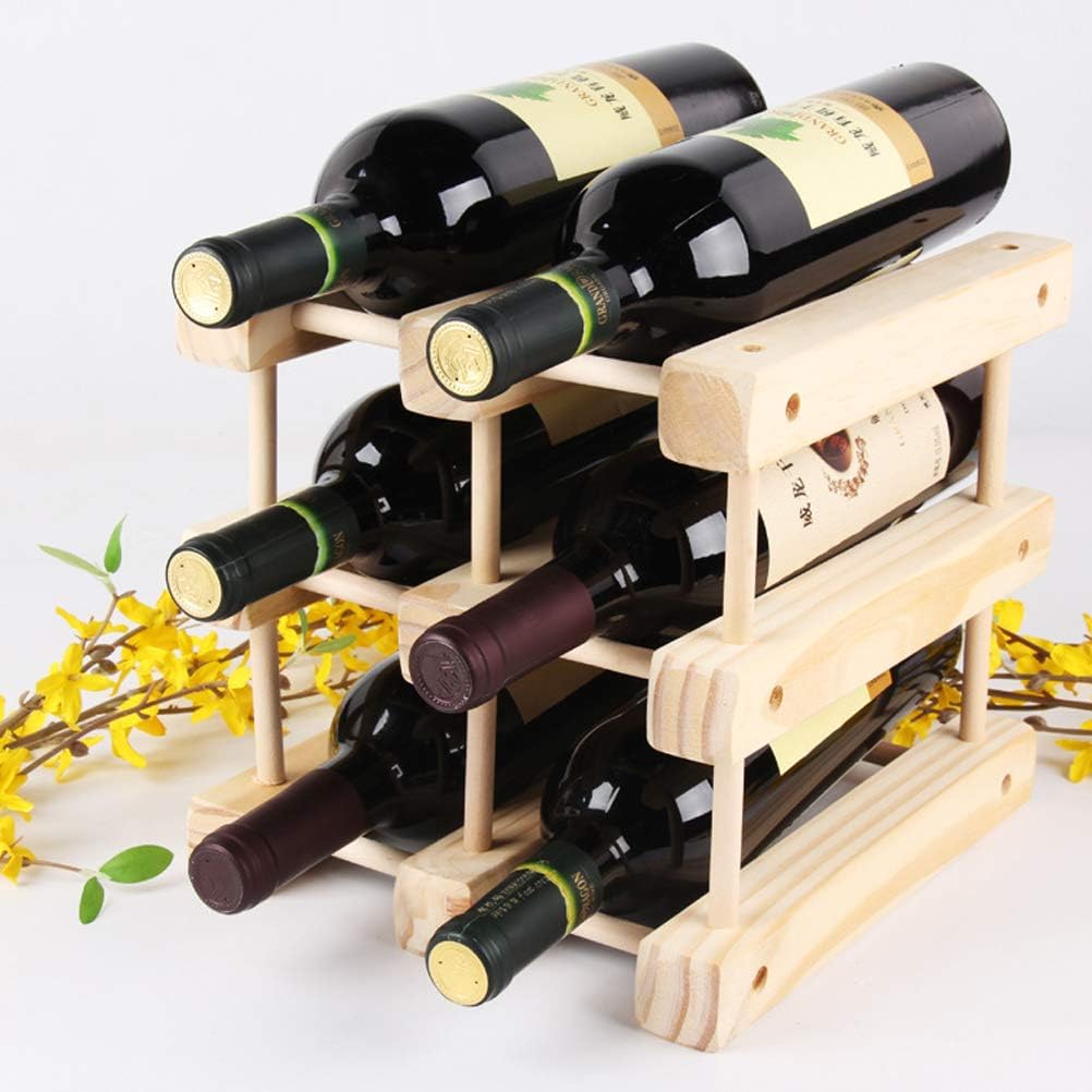 DOITOOL Wood Wine Holder Countertop Wine Rack