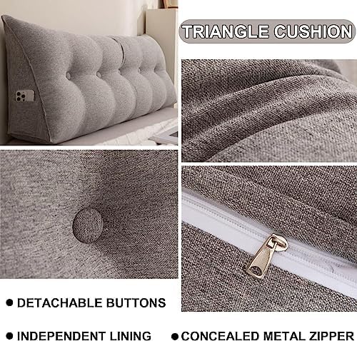 COZMAX Triangular Headboard Pillow Gray1 47 Full Size