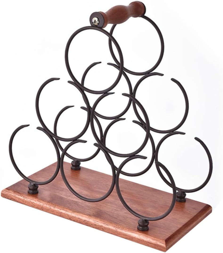 PRETYZOOM Modern Iron Wine Rack Space-Saving Display Stand