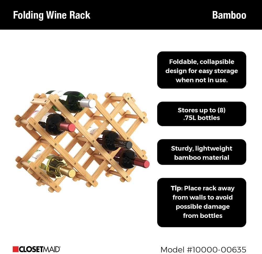 ClosetMaid Bamboo Wine Rack for 8 Bottles