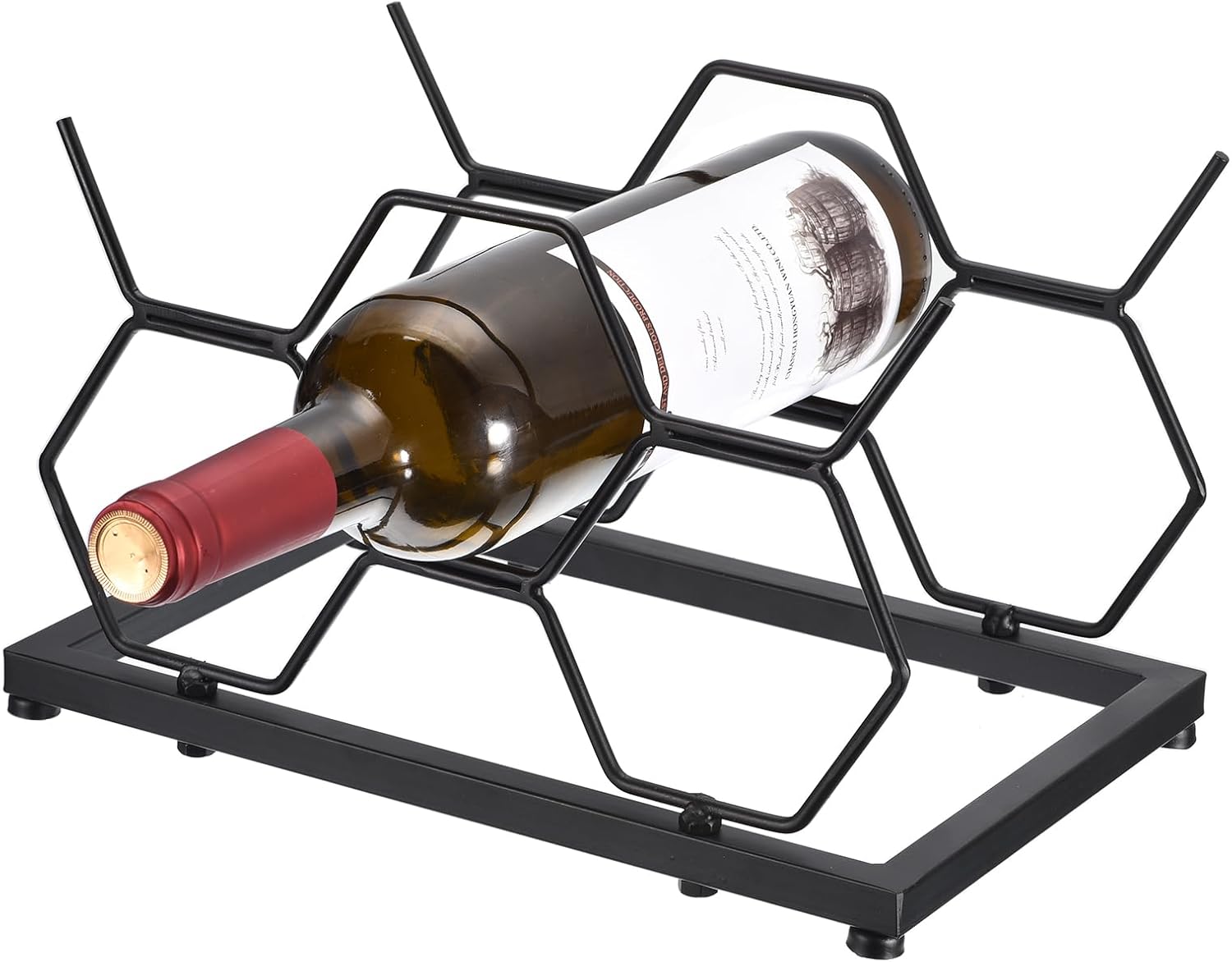 Uxcell Freestanding Wine Rack for 5 Bottles Black