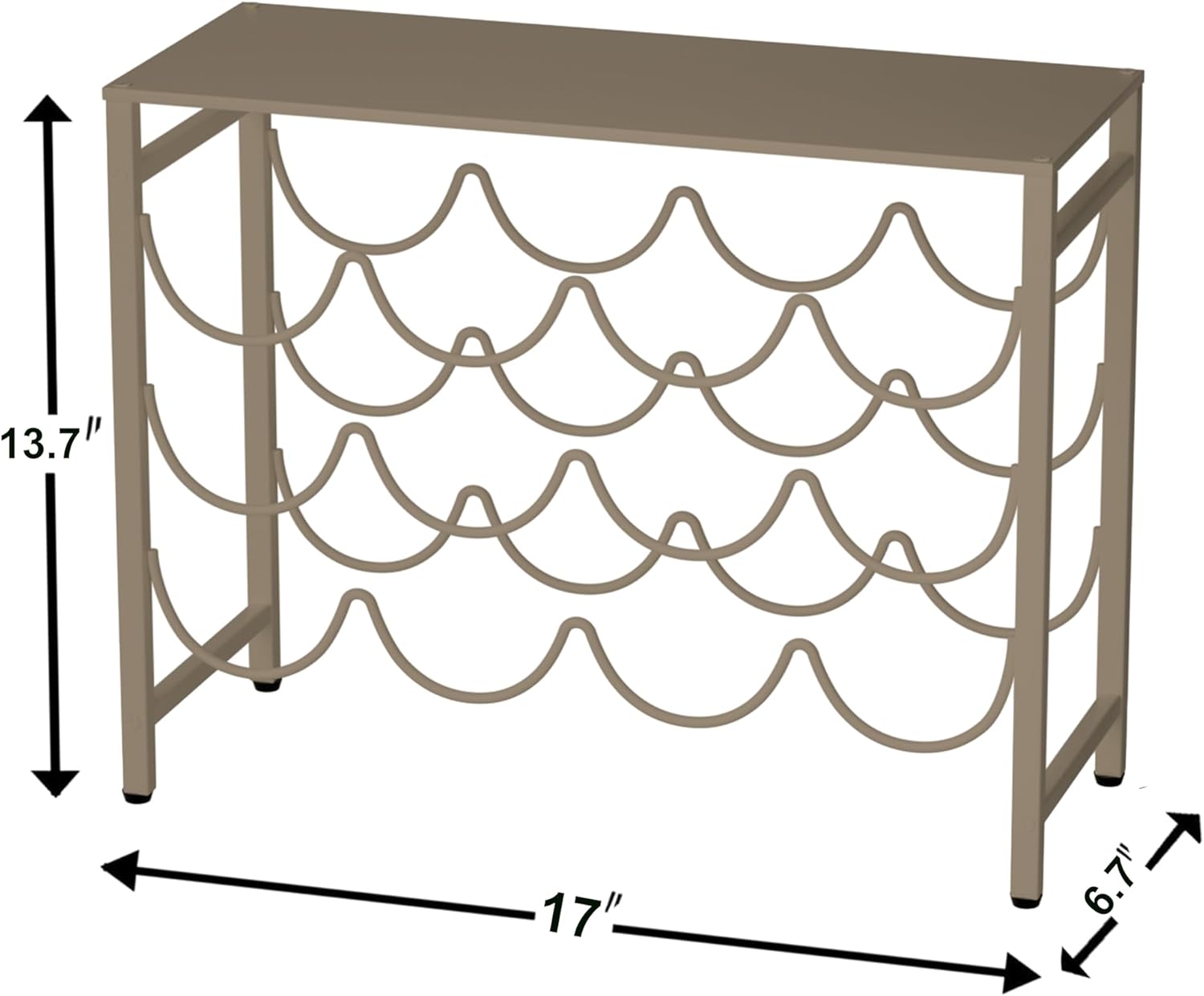 JINGWAYS 12 Bottle Waved Wine Rack with Steel Tray