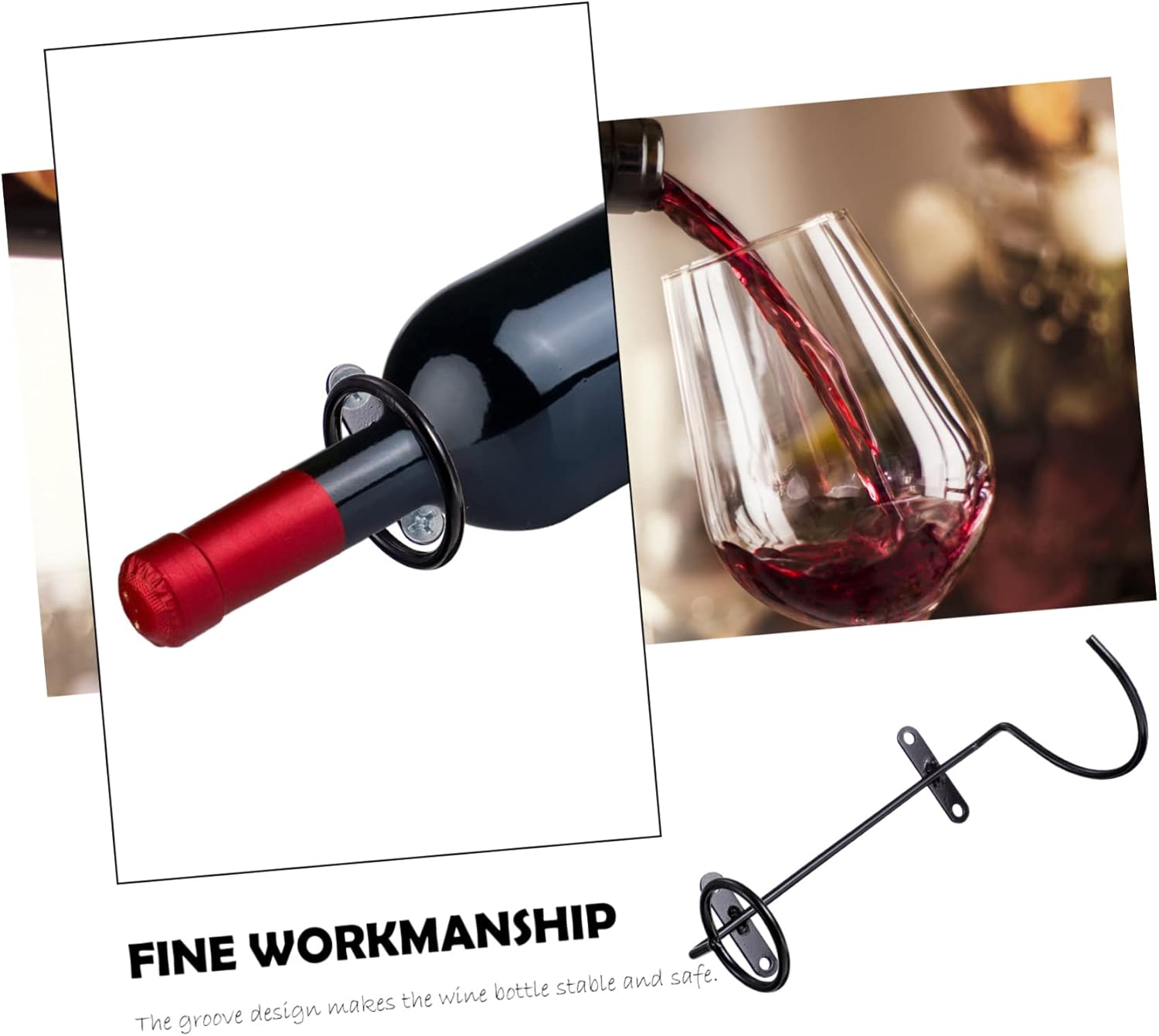 Cabilock 6Pcs Wall-Mounted Wine Rack 1