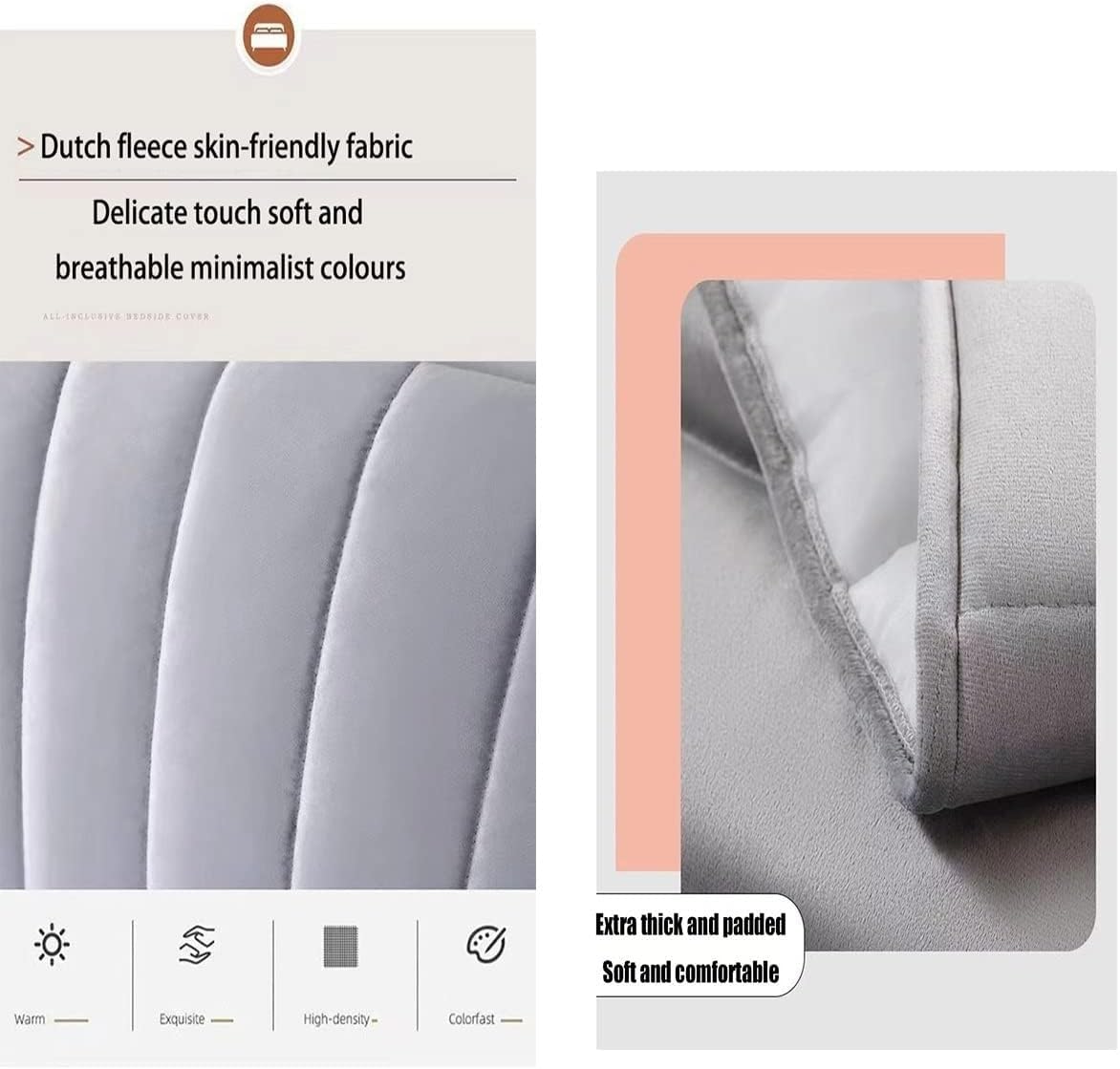 HACSYP Headboard Pillow Dark Gray 150x60cm