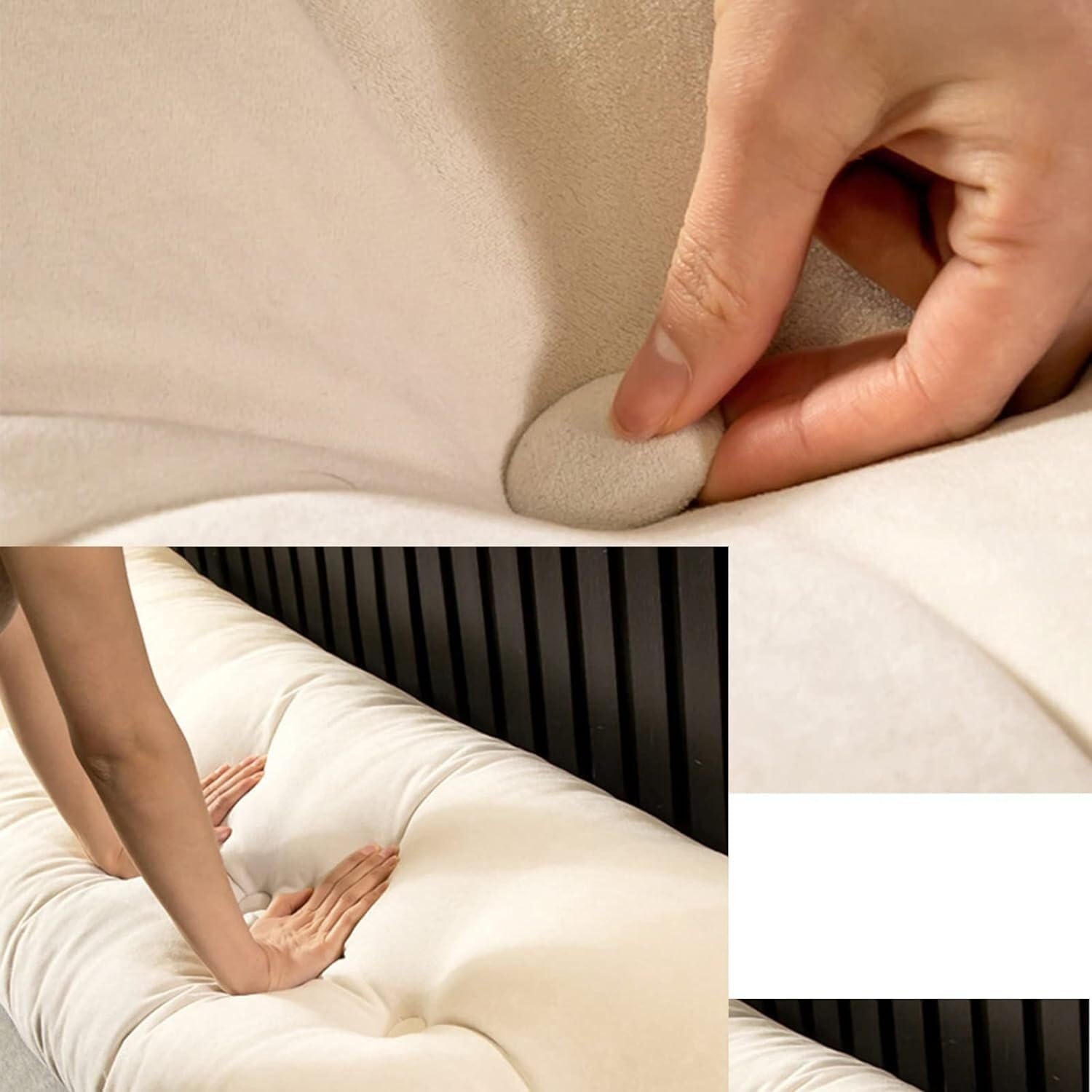 COZMAX Queen Wedge Pillow Headboard with Dark Grey Cover