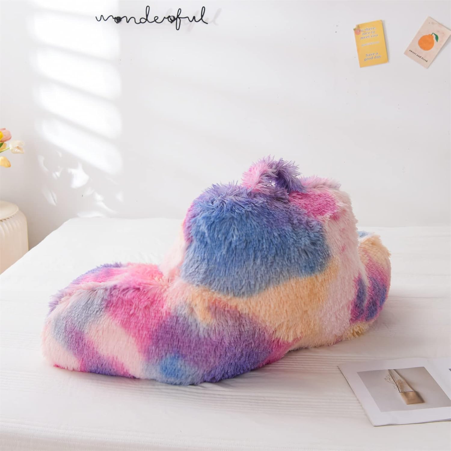 A Nice Night Faux Fur Reading Pillow with Carry Handle