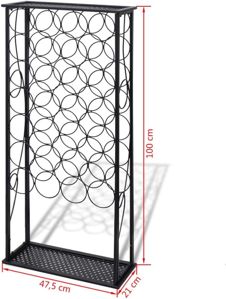 TEWTX7 Metal Wine Rack - Black 28 Bottle Capacity