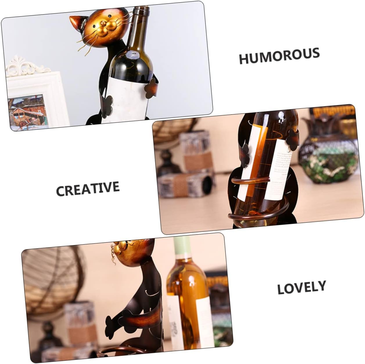 Zerodeko Cat-Shaped Wine Rack for Home Decor