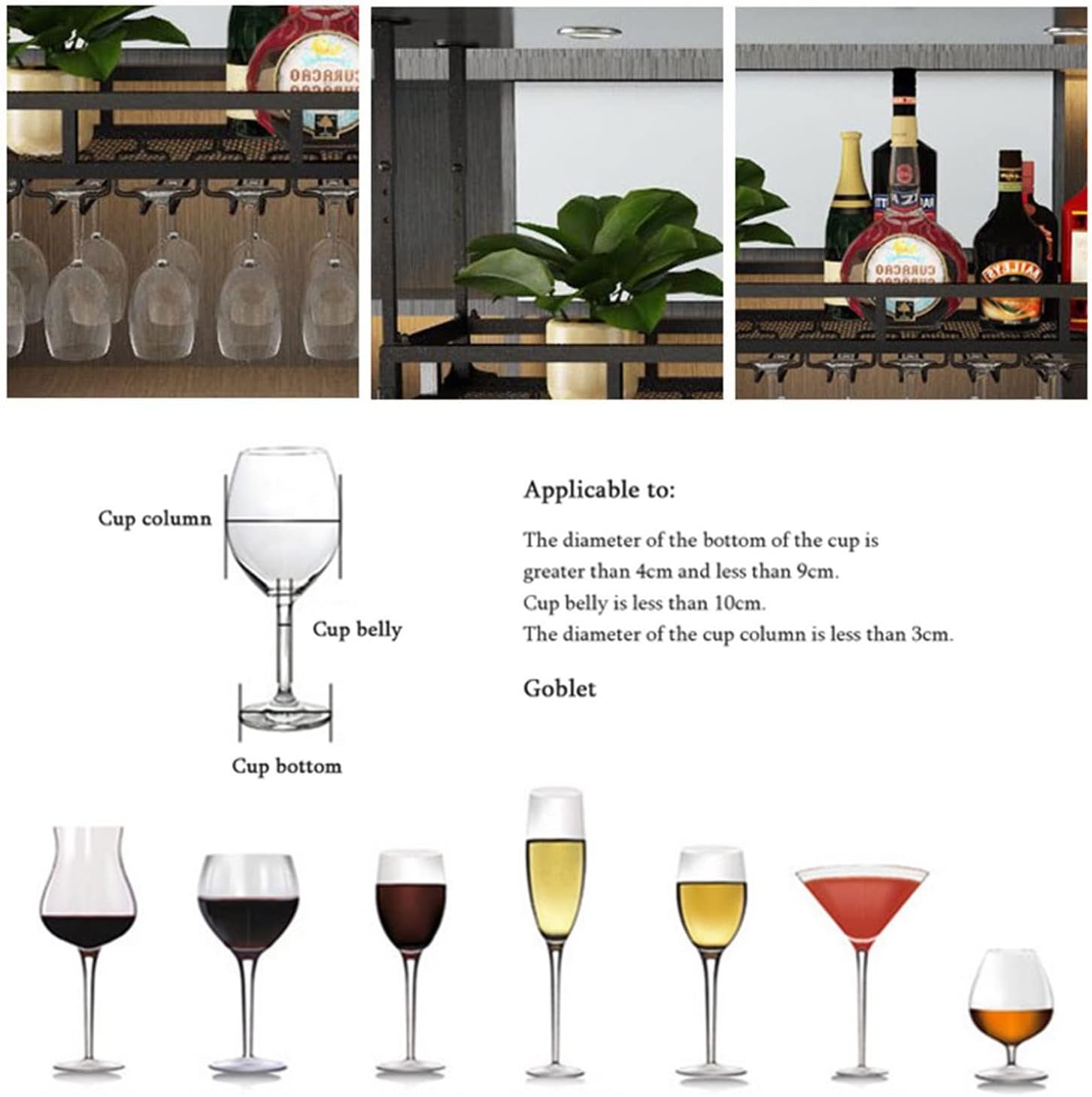 ZJDYDY Hanging Wine Rack - Adjustable Metal Holder for Bars and Kitchens