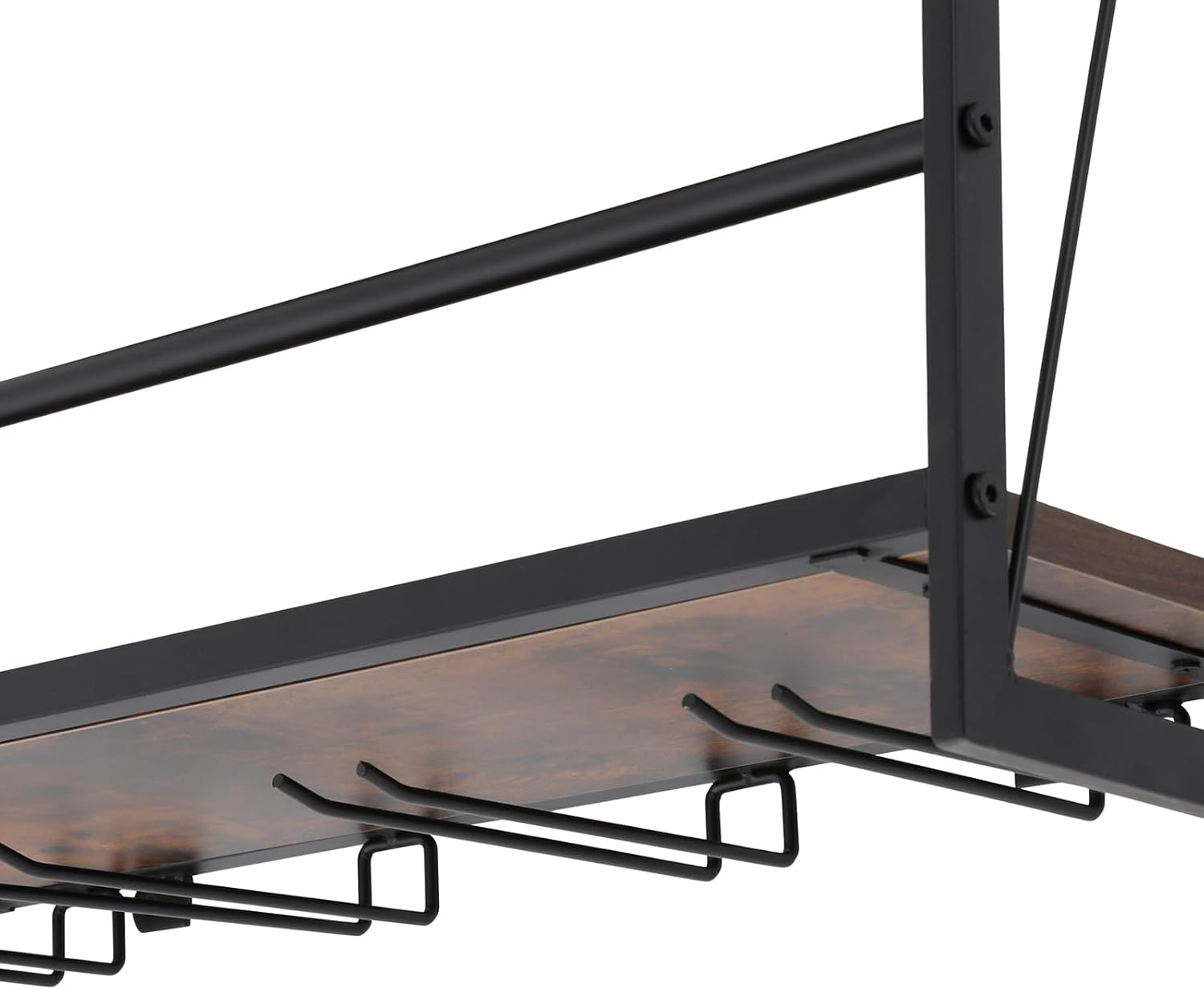 Gdrasuya10 Wall Mounted Wine Rack with 3-Tier Glass Holder