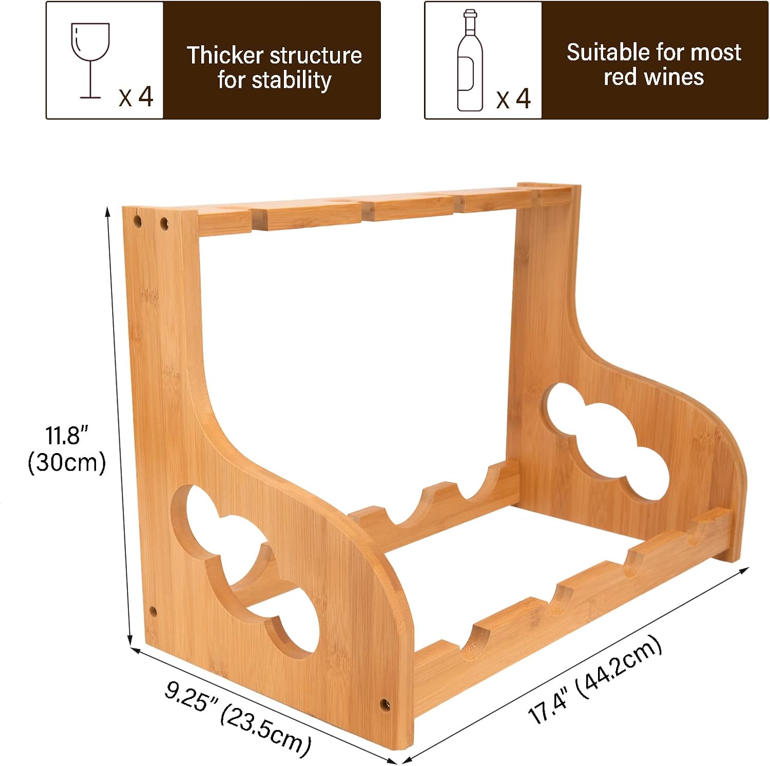 LEIMO KPARTS Freestanding Wine Rack with Glass Holder 1