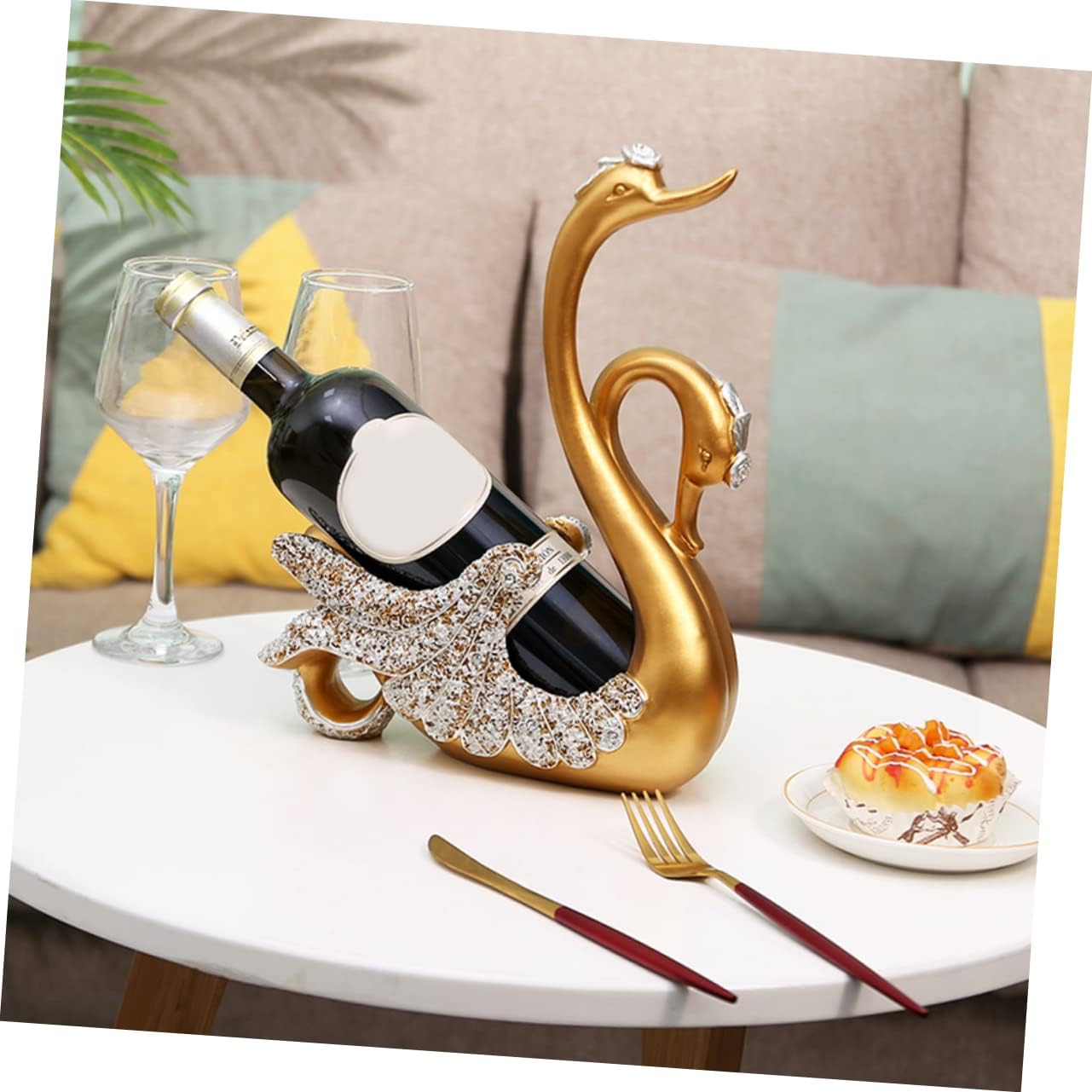 Veemoon Swan Wine Holder Resin Tabletop Rack