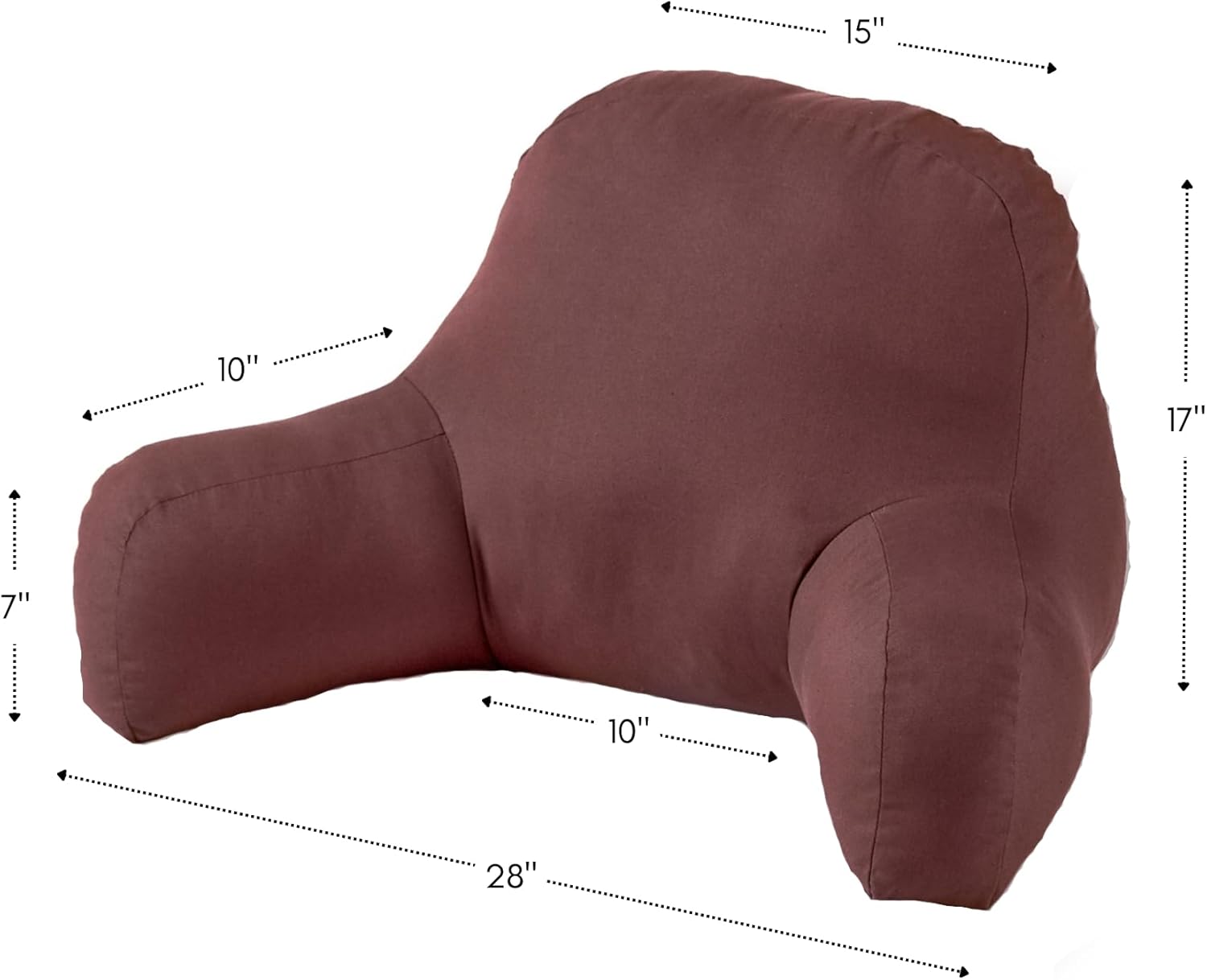 Greendale Home Fashions Cotton Duck Bed Rest Reading Pillow with Arms