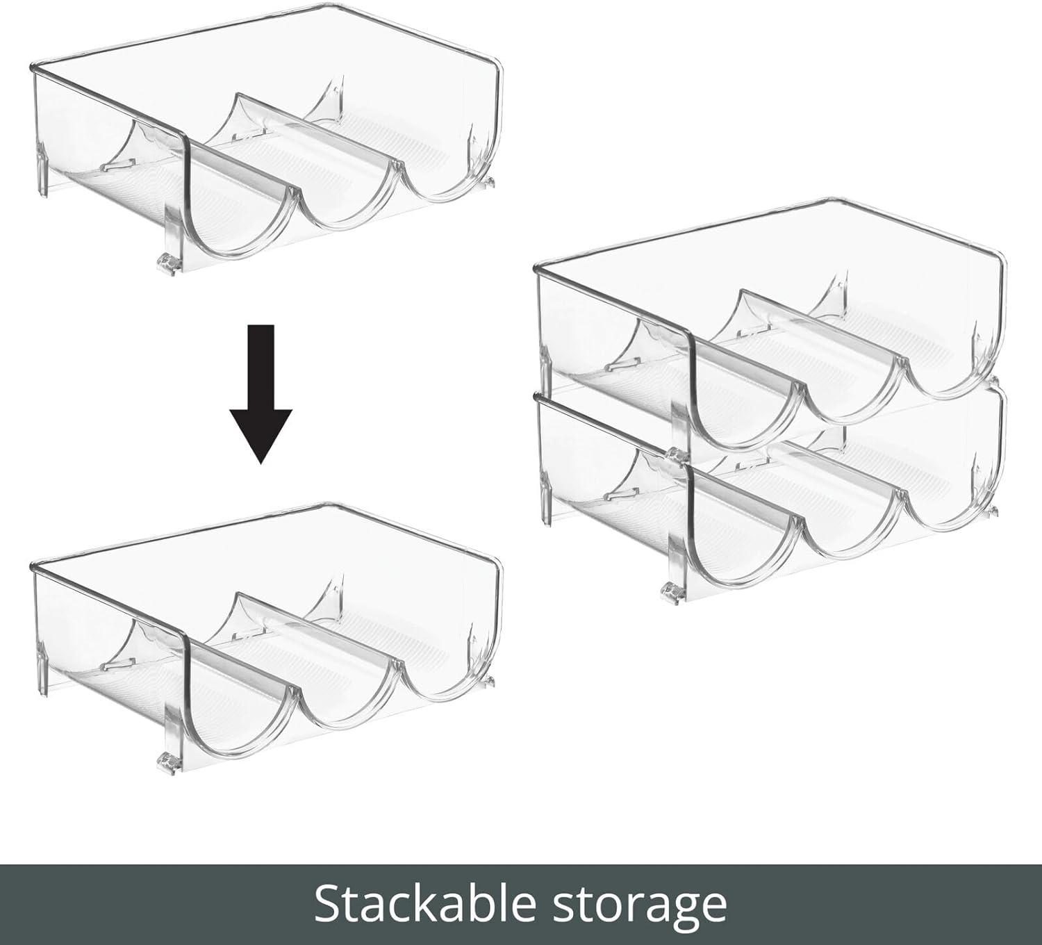 mDesign Stackable Plastic Wine Rack for 3 Bottles