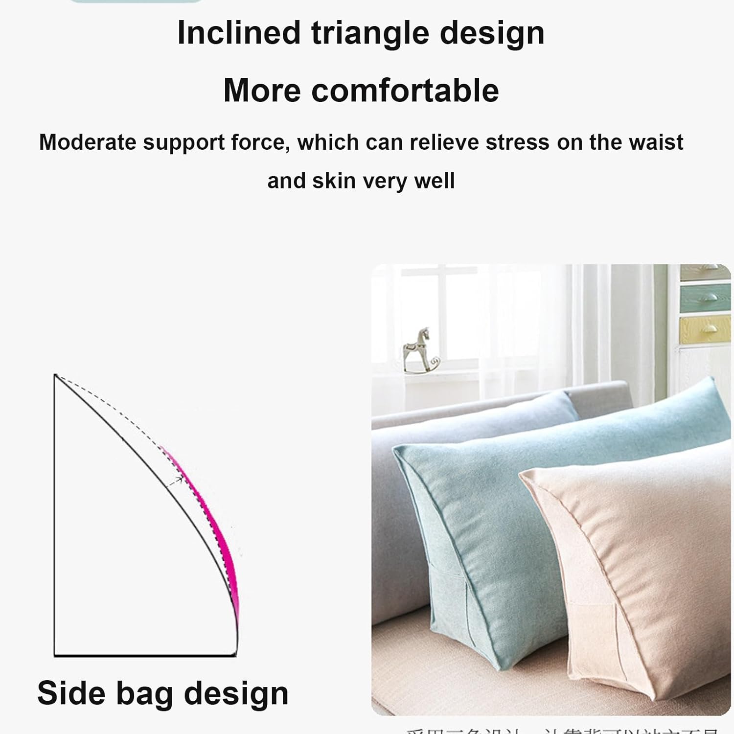 Yonwait Triangular Headboard Pillow Reading Support Wedge