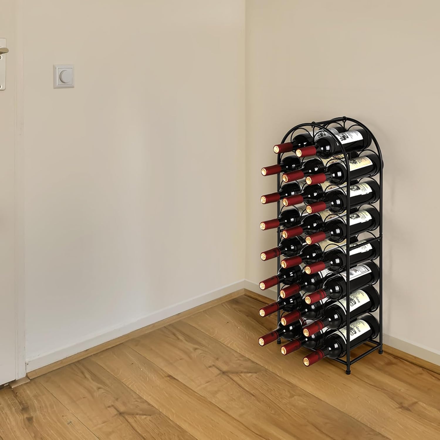 ETELI 23 Bottles Freestanding Metal Wine Rack Cabinet
