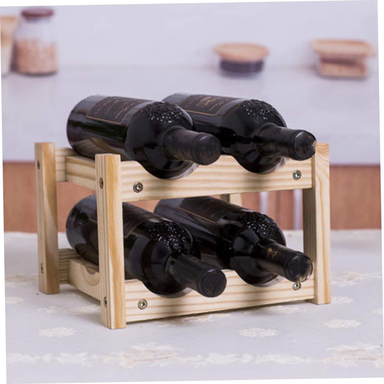 MAGICLULU Stackable Wine Display Rack for Living Room Bar