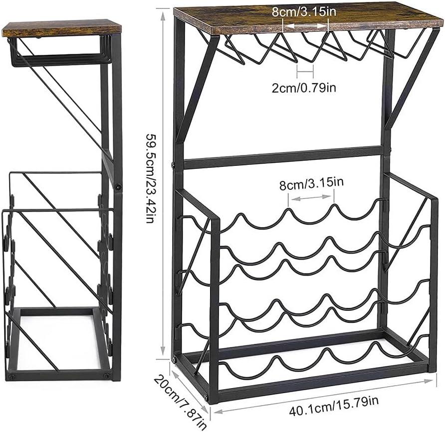 ZJDYDY Freestanding Wine Rack with Glass Holders