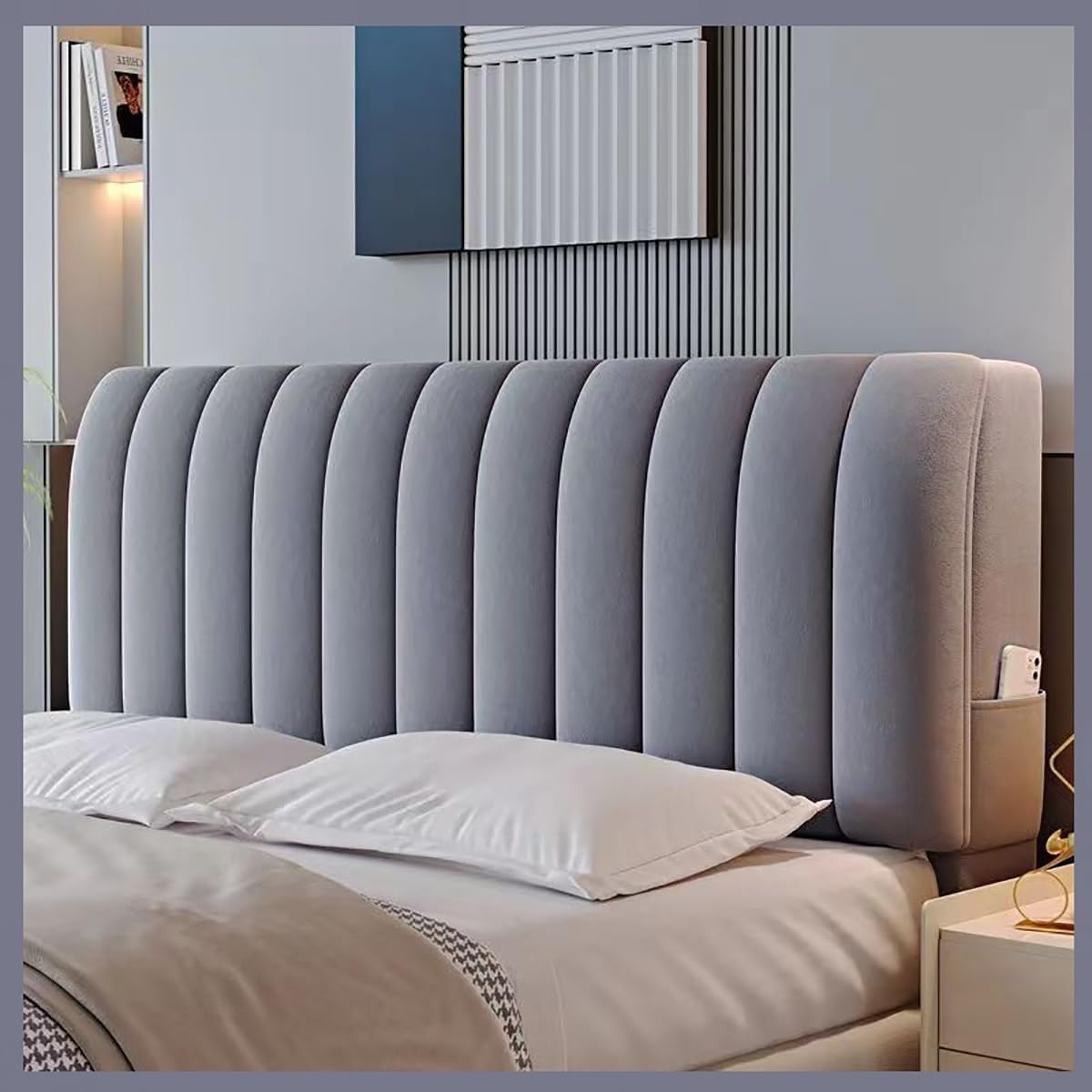 HACSYP Headboard Pillow Dark Gray 150x60cm