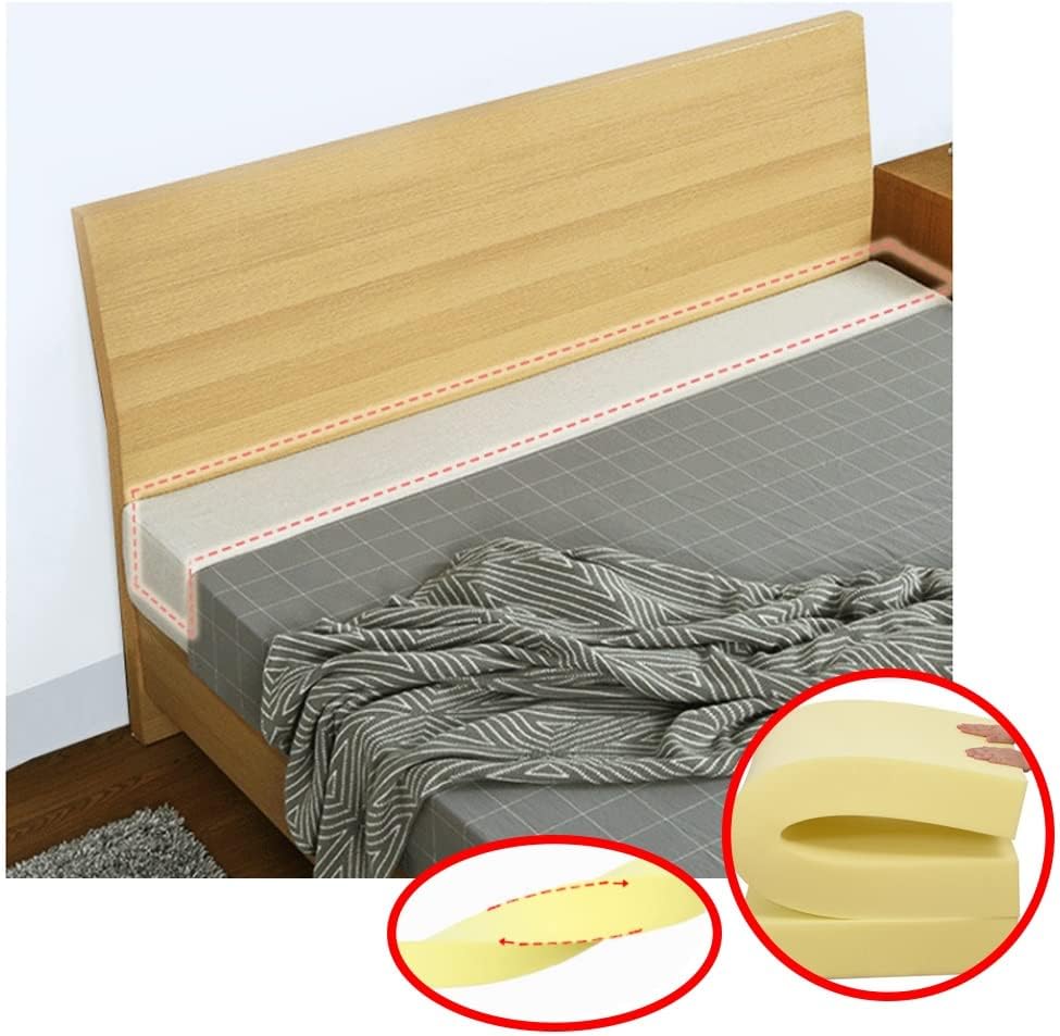 Dark Brown Bed Gap Filler Pillow Cushion 20X15X50cm