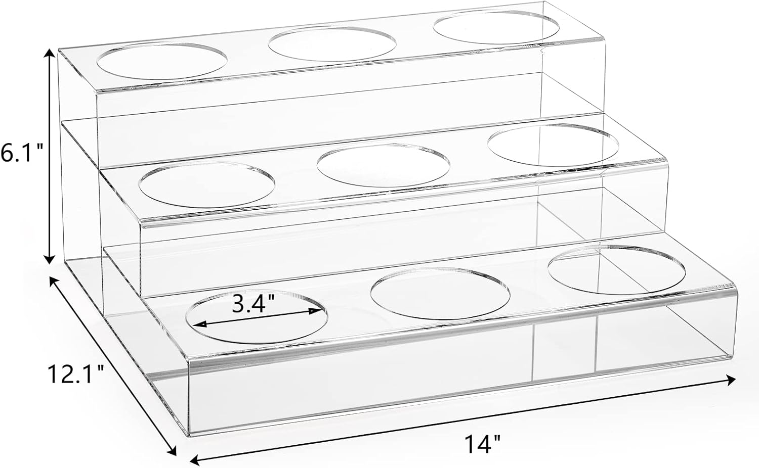 Frcctre 3 Tier Acrylic Wine Rack with 9 Bottle Capacity