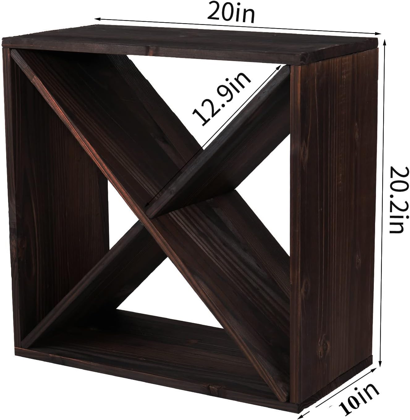 Dark Brown Rustic Wooden 24-Bottle Wine Rack