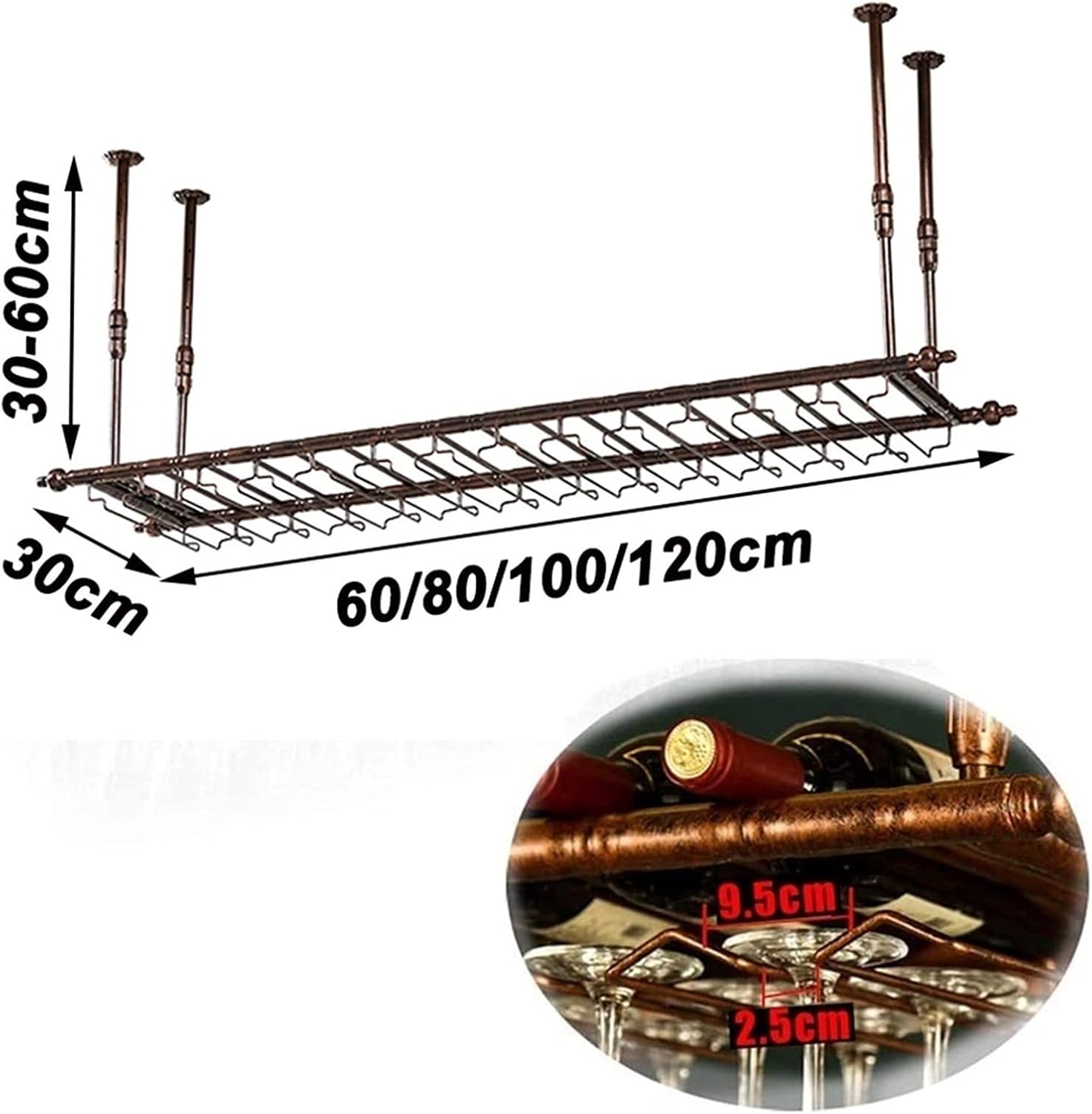 ZJDYDY Wall-Mounted Wine Rack with Adjustable Design