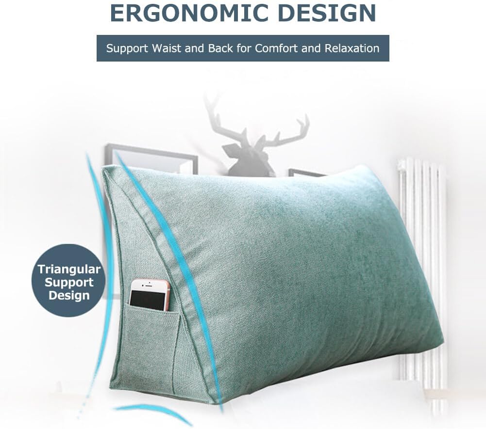 UEncounter Velvet Back Support Pillow with Storage Pocket 1