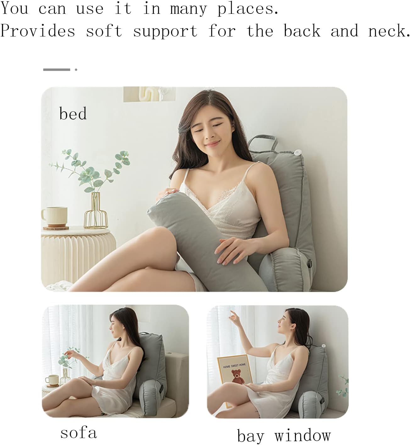 SARUEL Reading Pillow with Arm Support and Detachable Neck Roll 1