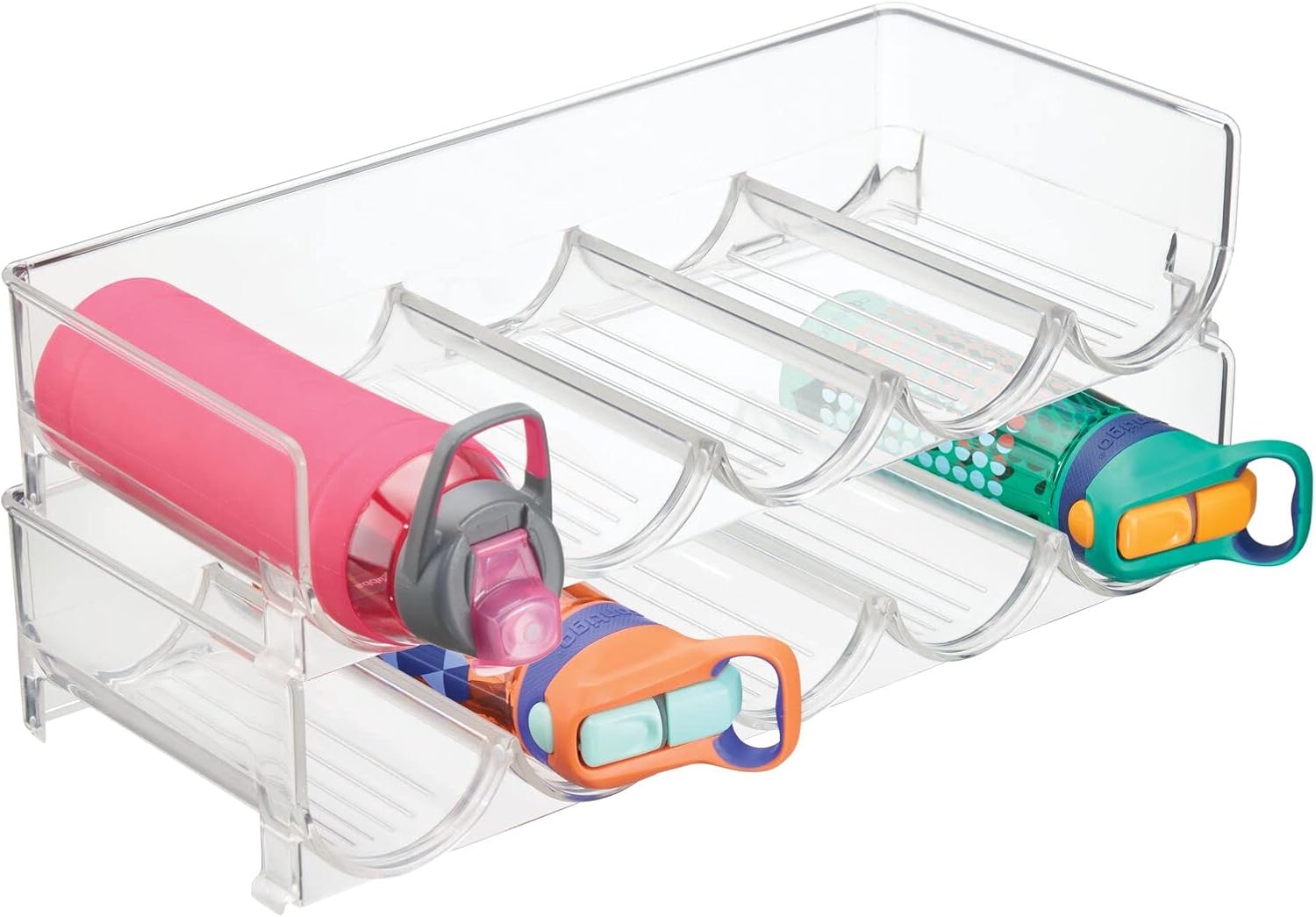 mDesign Clear Stackable Wine Bottle Rack 2 Pack