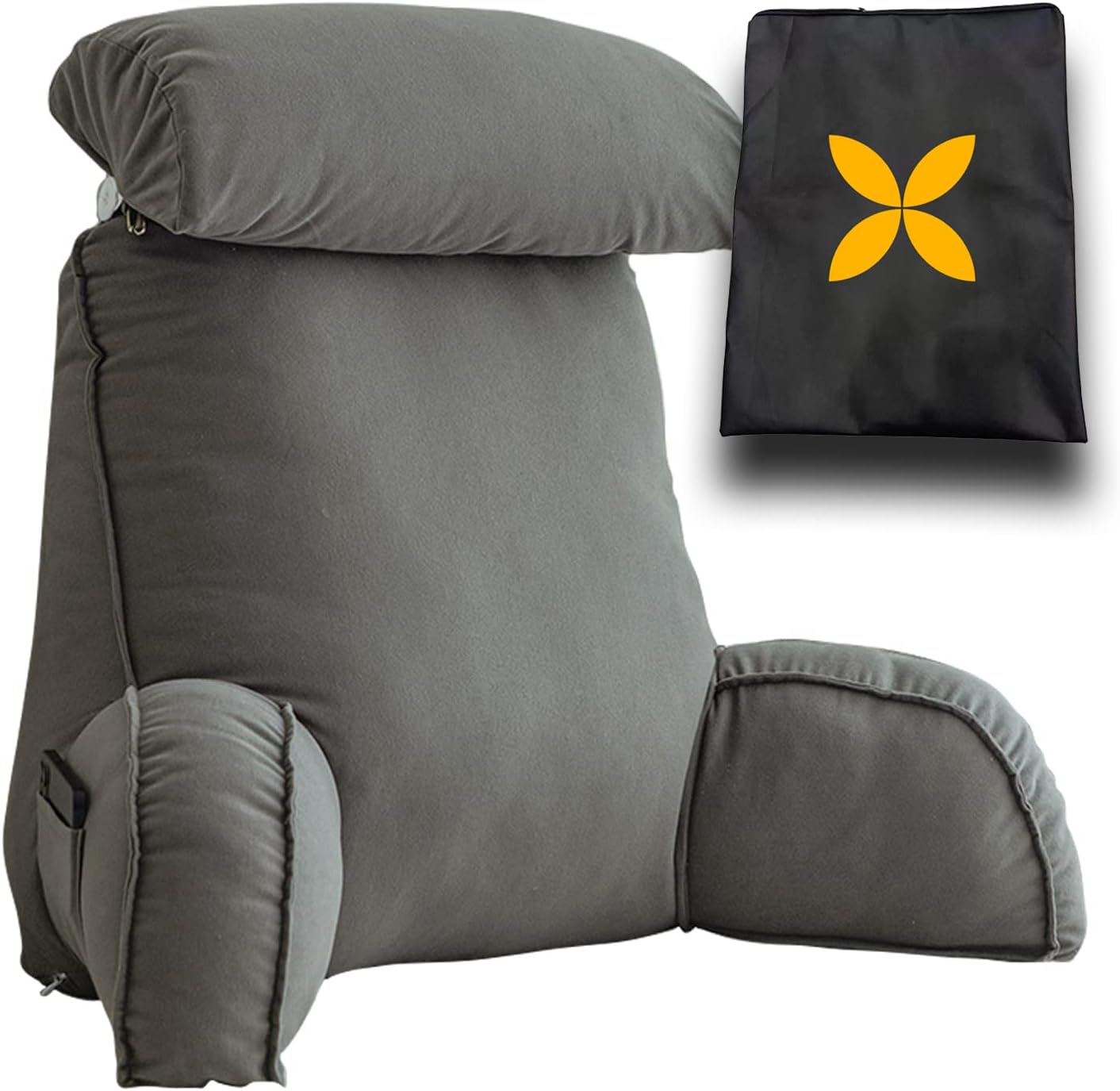 SARUEL Reading Pillow with Arm Support and Detachable Neck Roll 1