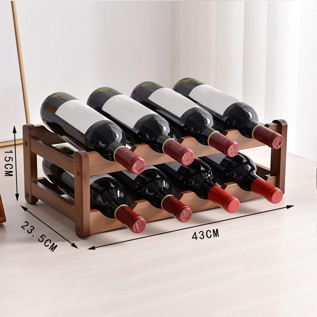 2-Layer Bamboo Wine Rack for Home Bar and Pantry 1
