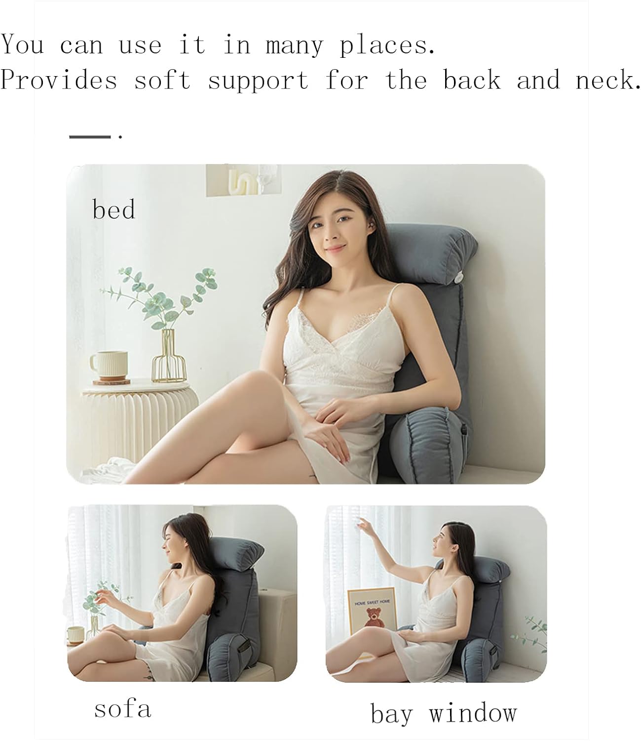 SARUEL Extra Large Lumbar Support Reading Pillow with Neck and Arm Rest