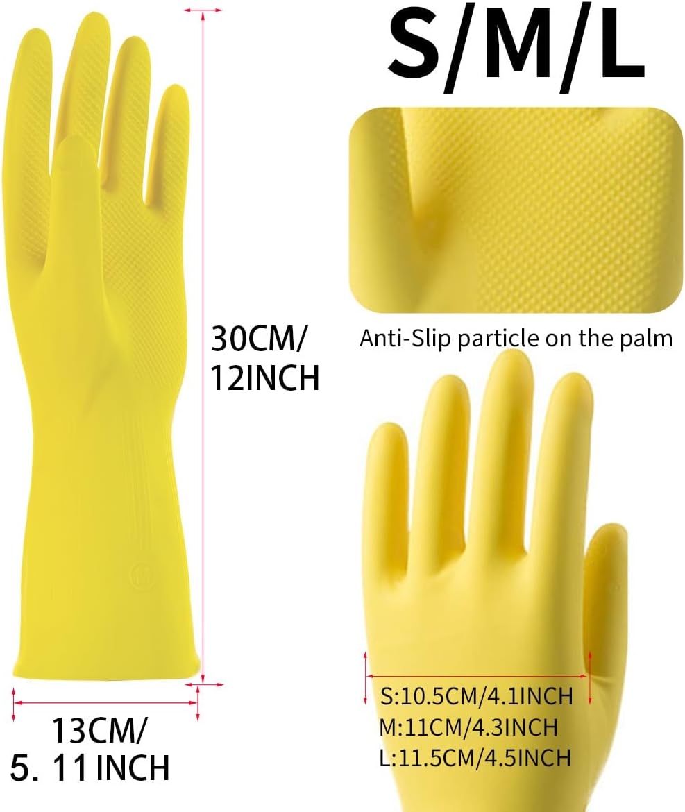 ROYIPAI 4 Pairs Rubber Cleaning Gloves with Cute Patterns