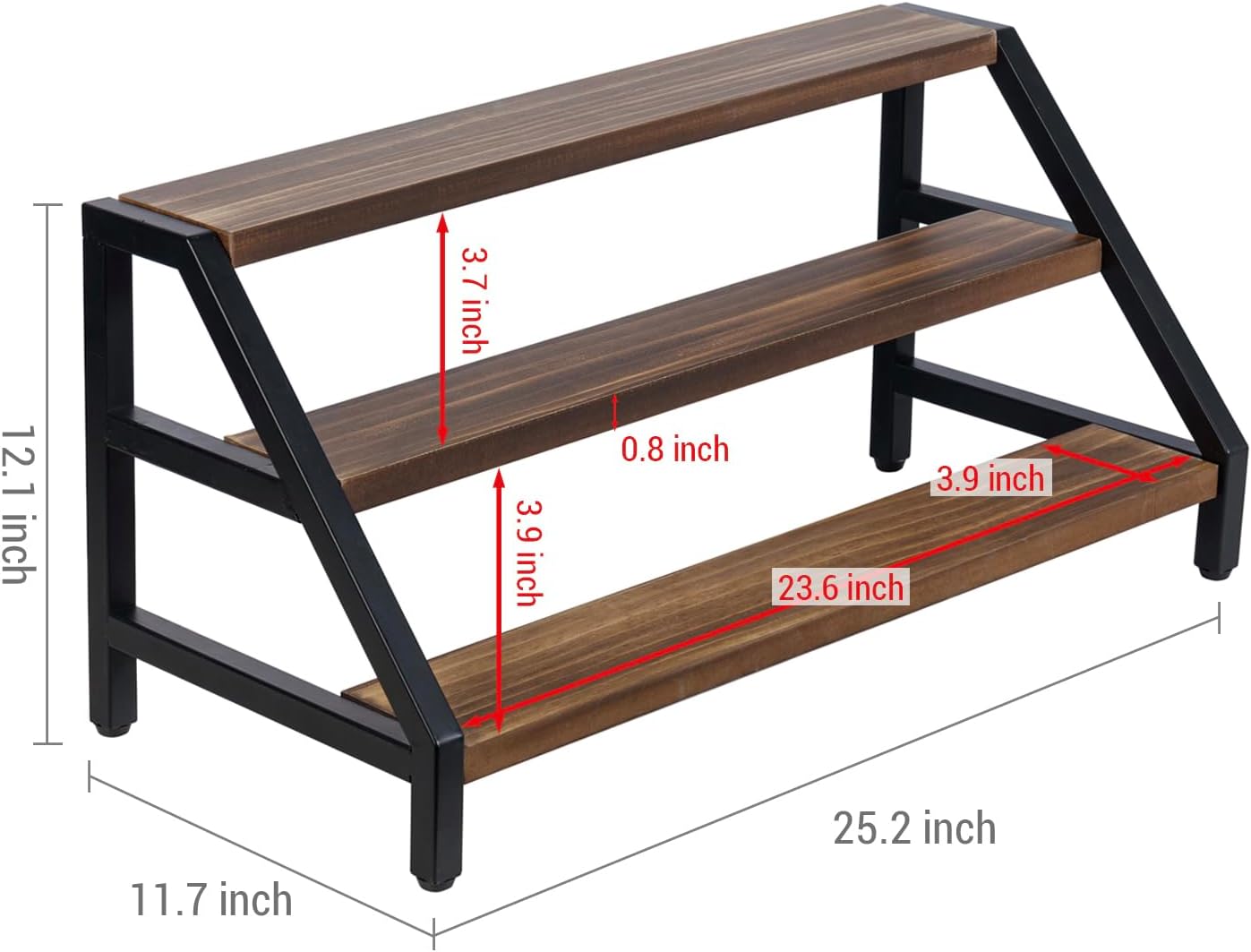 MyGift 3-Tier Wine Rack Industrial Rustic Design