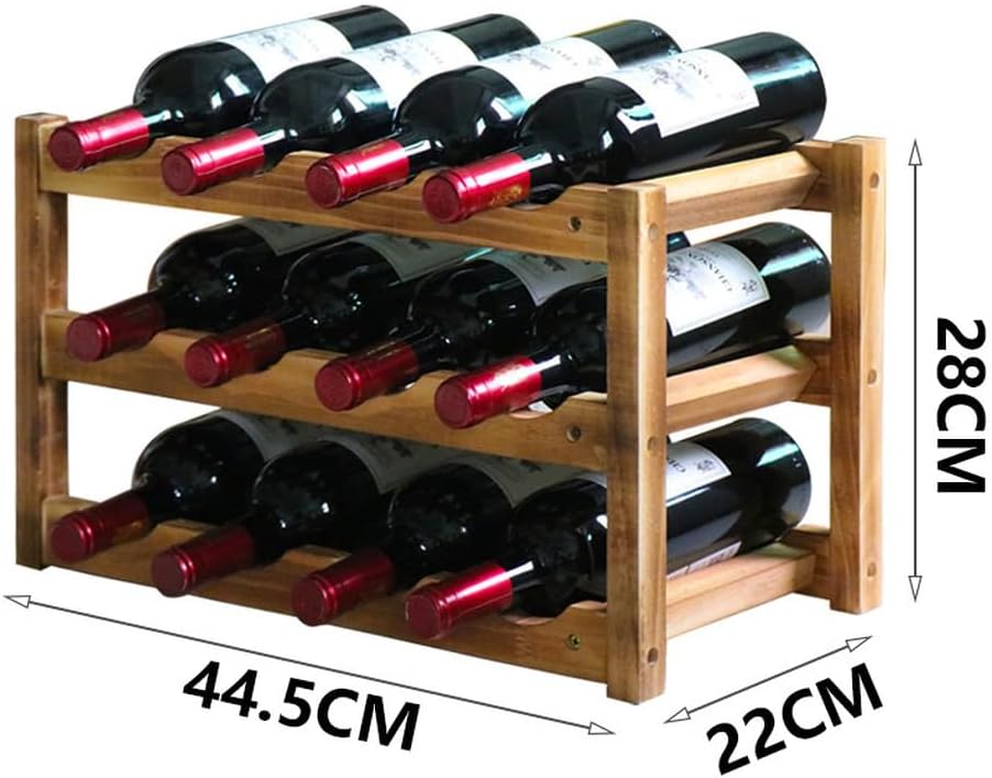LoongZDD 3-Tier Stackable Wine Rack for 12 Bottles