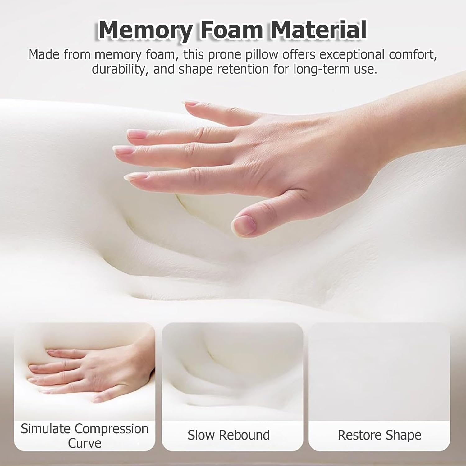 JYHHCYS Memory Foam Prone Pillow with Removable Headrest