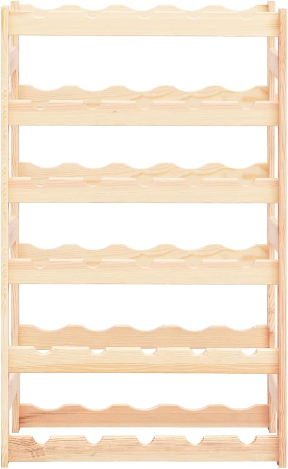 Bopdu Freestanding Wine Rack for 30 Bottles Beige Wood