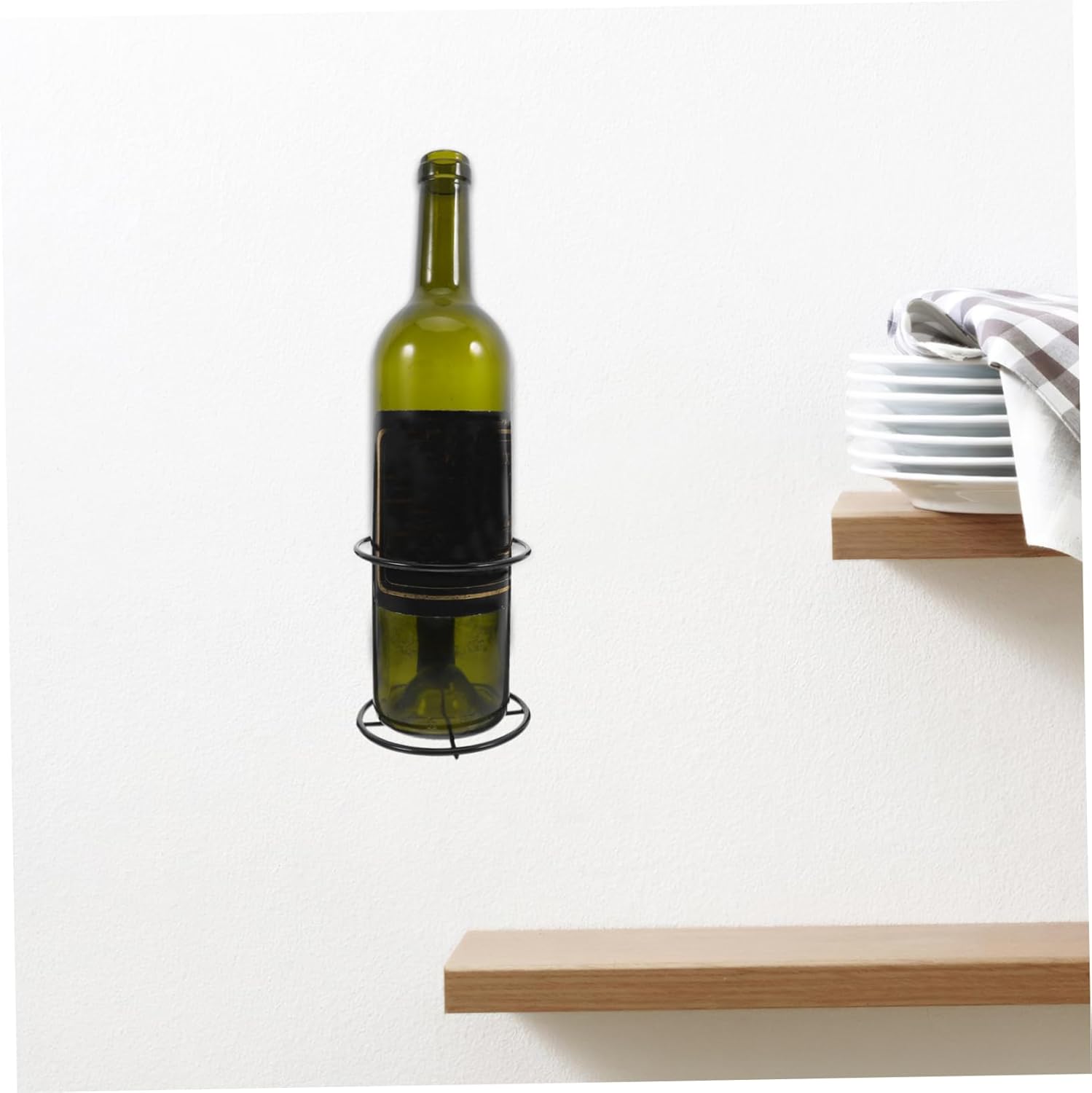 BESTonZON Wall-Mounted Wine Rack 2pcs Single Bottle Holder Rustic Storage Organizer