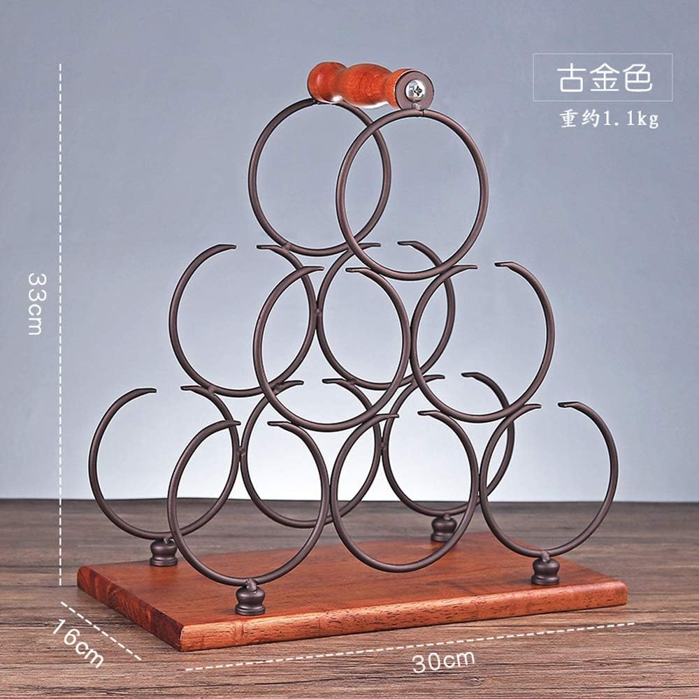 6 Bottles Retro Metal Wine Rack with Iron Frame