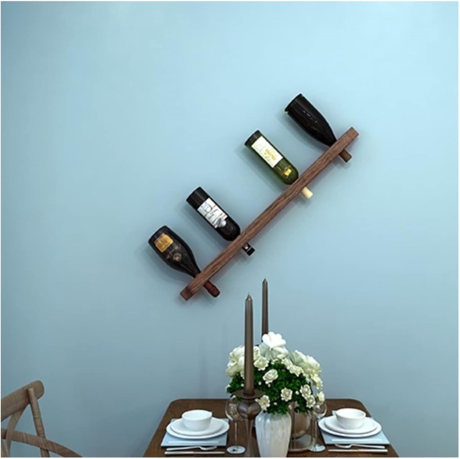Wall-Mounted Wine Rack for Kitchen and Bar